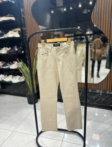 شلوار کتان کرم مدل بیسیک کد 31790601