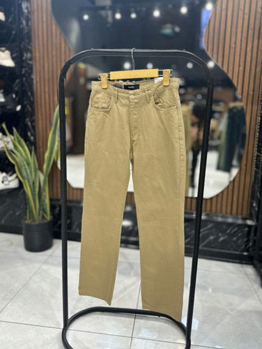 شلوار کتان خاکی مدل بیسیک کد 31790602